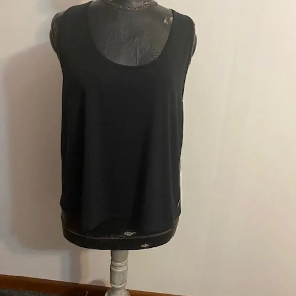 Johnny Was Calme Black Racer Back top, size XXL